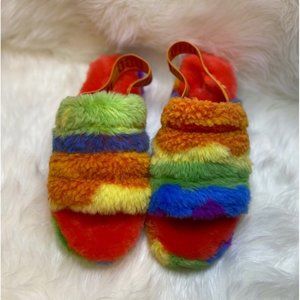 New UGG Fluff Yeah Rainbow Slippers